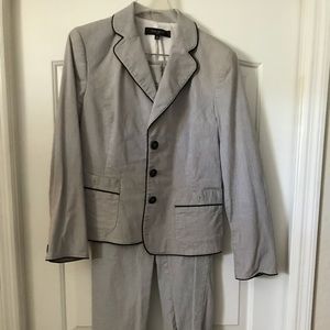 Lightweight blazer and pant set.